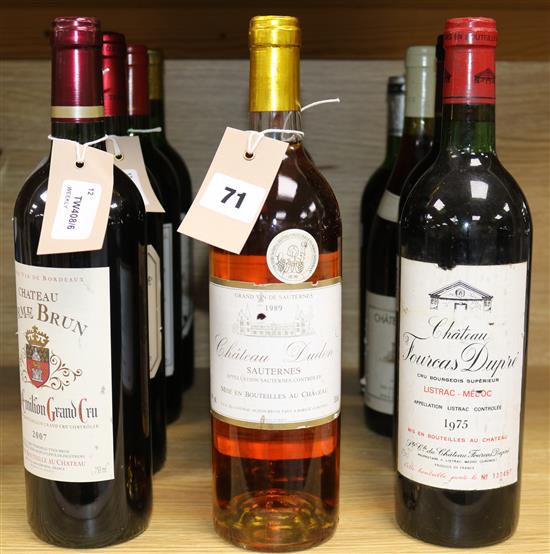 One bottle of Chateau Langoa Barton Saint-Julien 2002 ten other Bordeaux and a Sauternes (12 bottles)